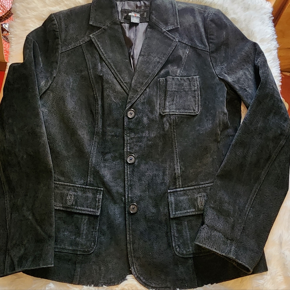 Vintage Style & Co Black Suede Blazer Size Large - Picture 3 of 9